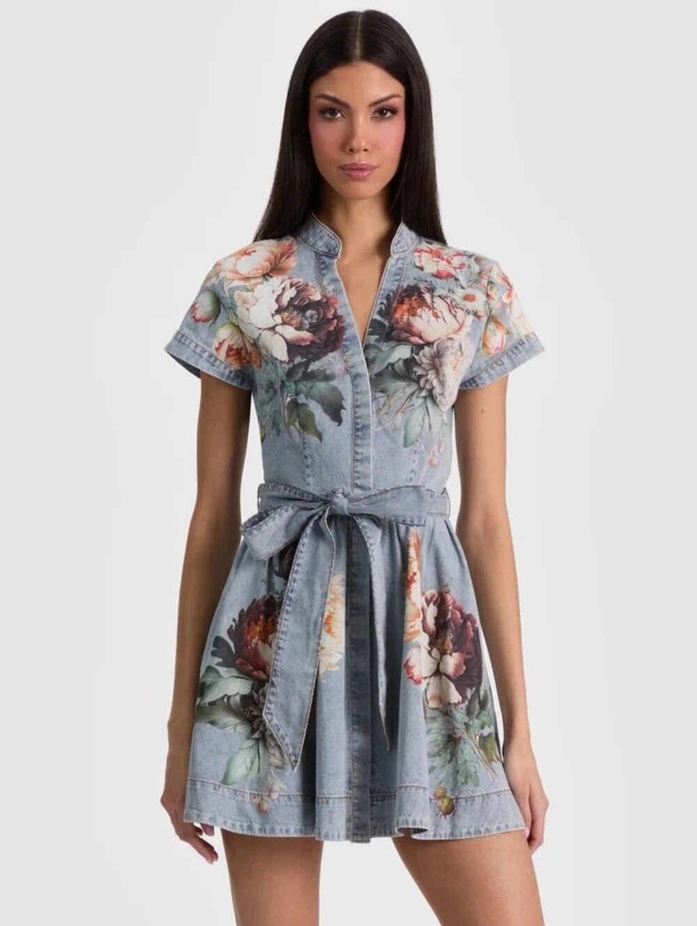 Alice + Olivia LUCY MINI DENIM SHIRT DRESS